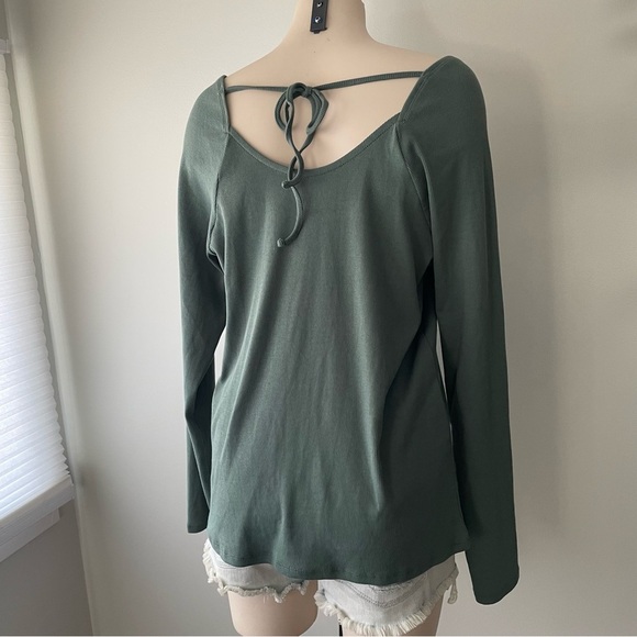 Torrid Ribbed Square Neck Henley Long Sleeve Top Blouse Shirt Plus Size 2 - Picture 6 of 8